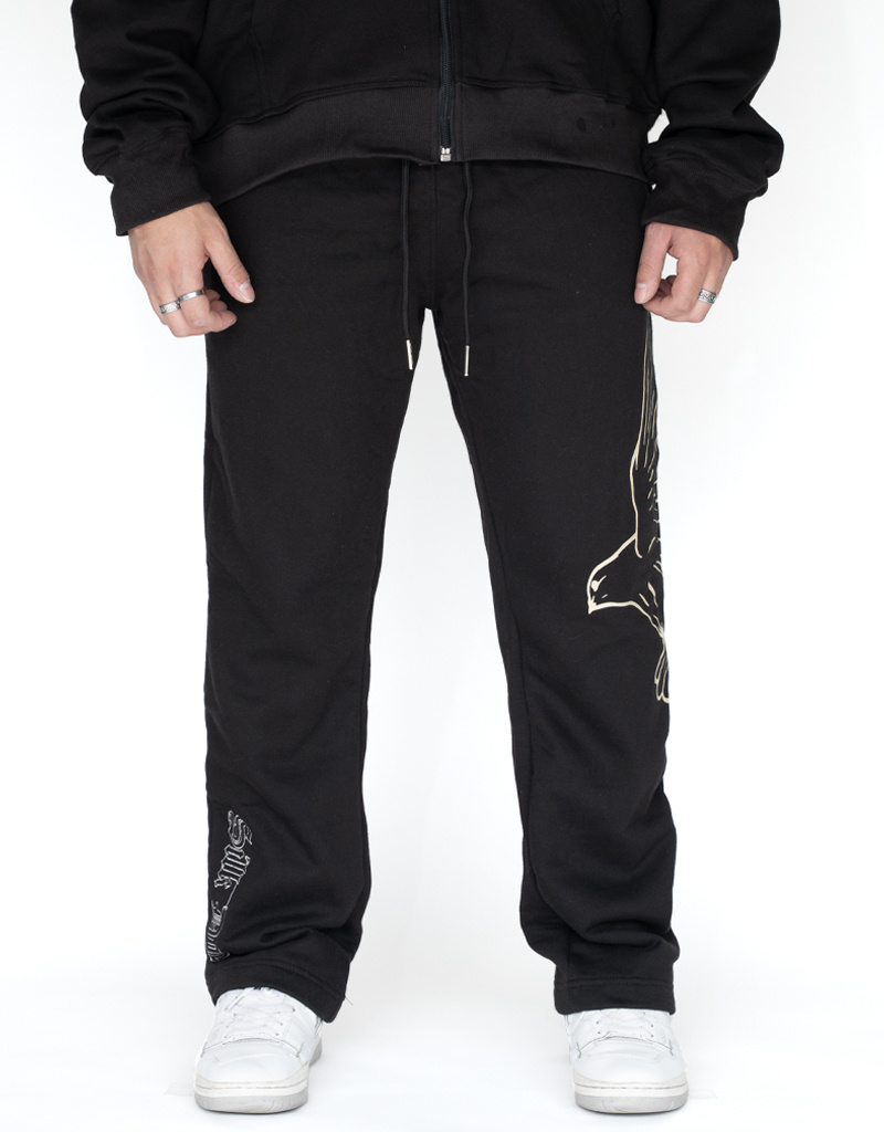 MR Clothing Men Silk Dove Wide Leg Sweat Pant