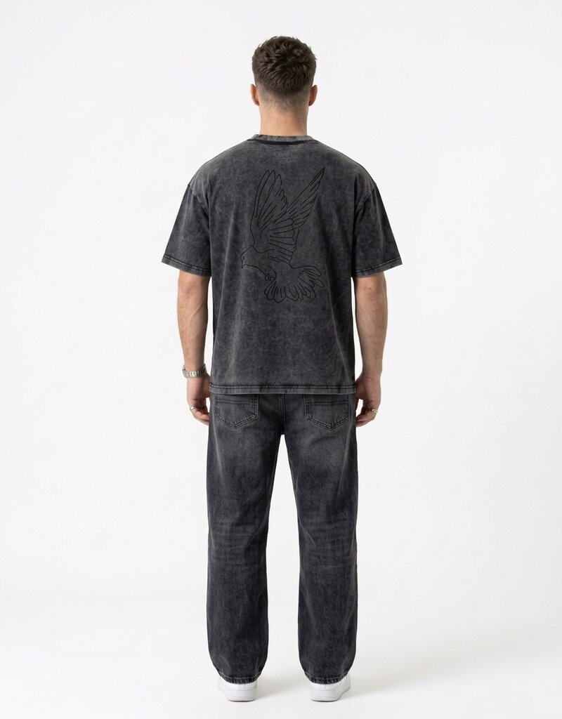 MR Clothing Men Silk Dove Rhinestone Tee