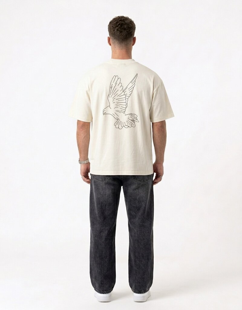 MR Clothing Men Silk Dove Rhinestone Tee
