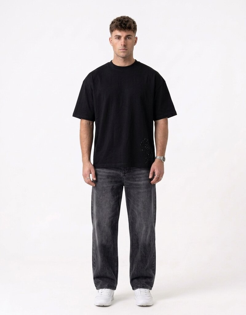 MR Clothing Men Silk Dove Rhinestone Tee