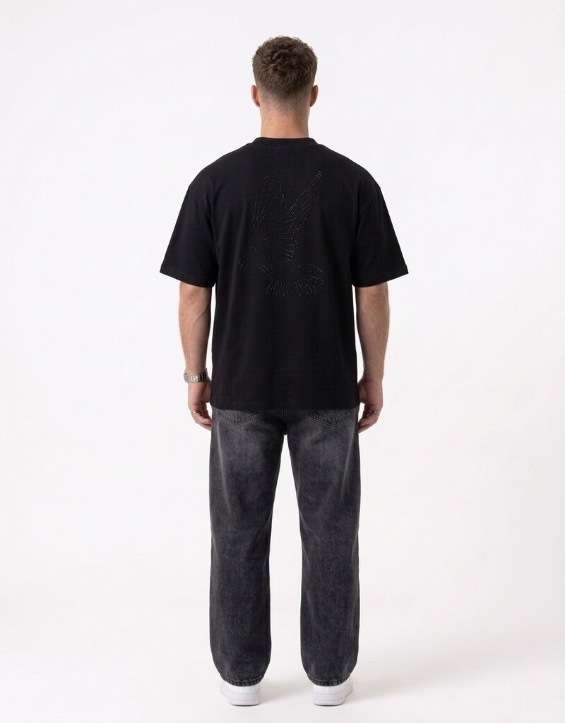 MR Clothing Men Silk Dove Rhinestone Tee