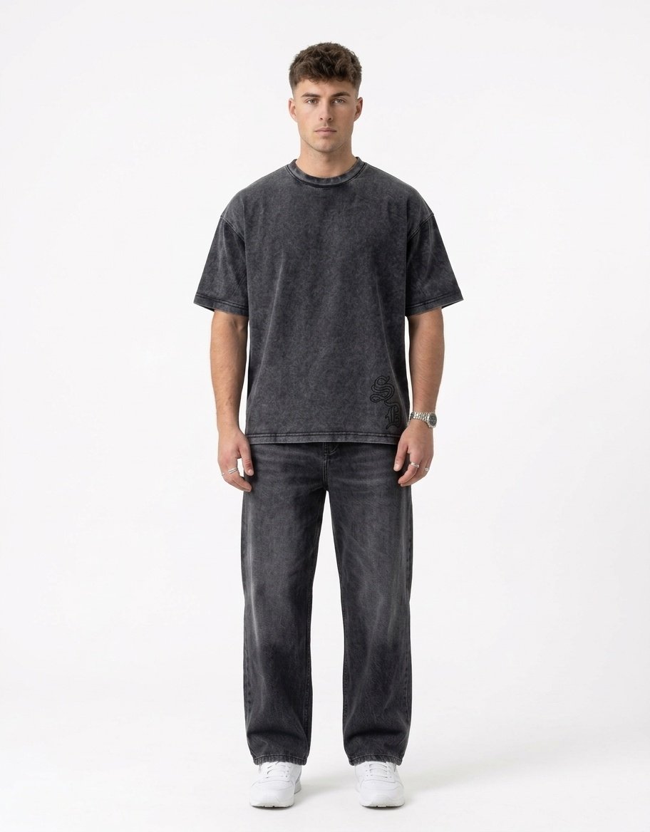 MR Clothing Men Silk Dove Rhinestone Tee