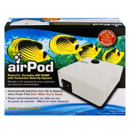 Penn-Plax Pet Products AirPod® Air Pump w/Battery Back-Up, 55 gal