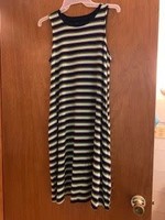 Time and Tru Time and Tru Blue Multi Stripe Sleeveless Dress