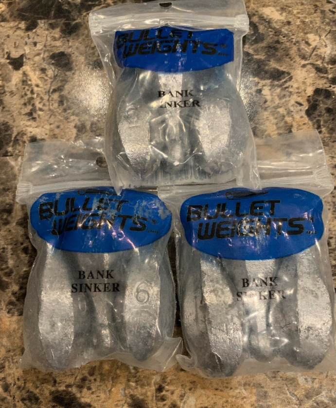 Bullet Weights Bullet Weights BL600Bank Sinker 6oz 3 in Pack D3