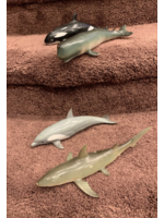 Unbranded Whale Dolphin Shark Plastic Figurine Toys Vintage Marine Wildlife Ocean Animals