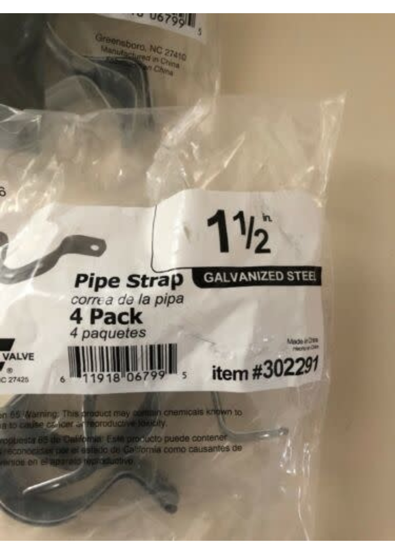 American Valve 1-1/2 Inch Galvanized 2-Hole Pipe Strap