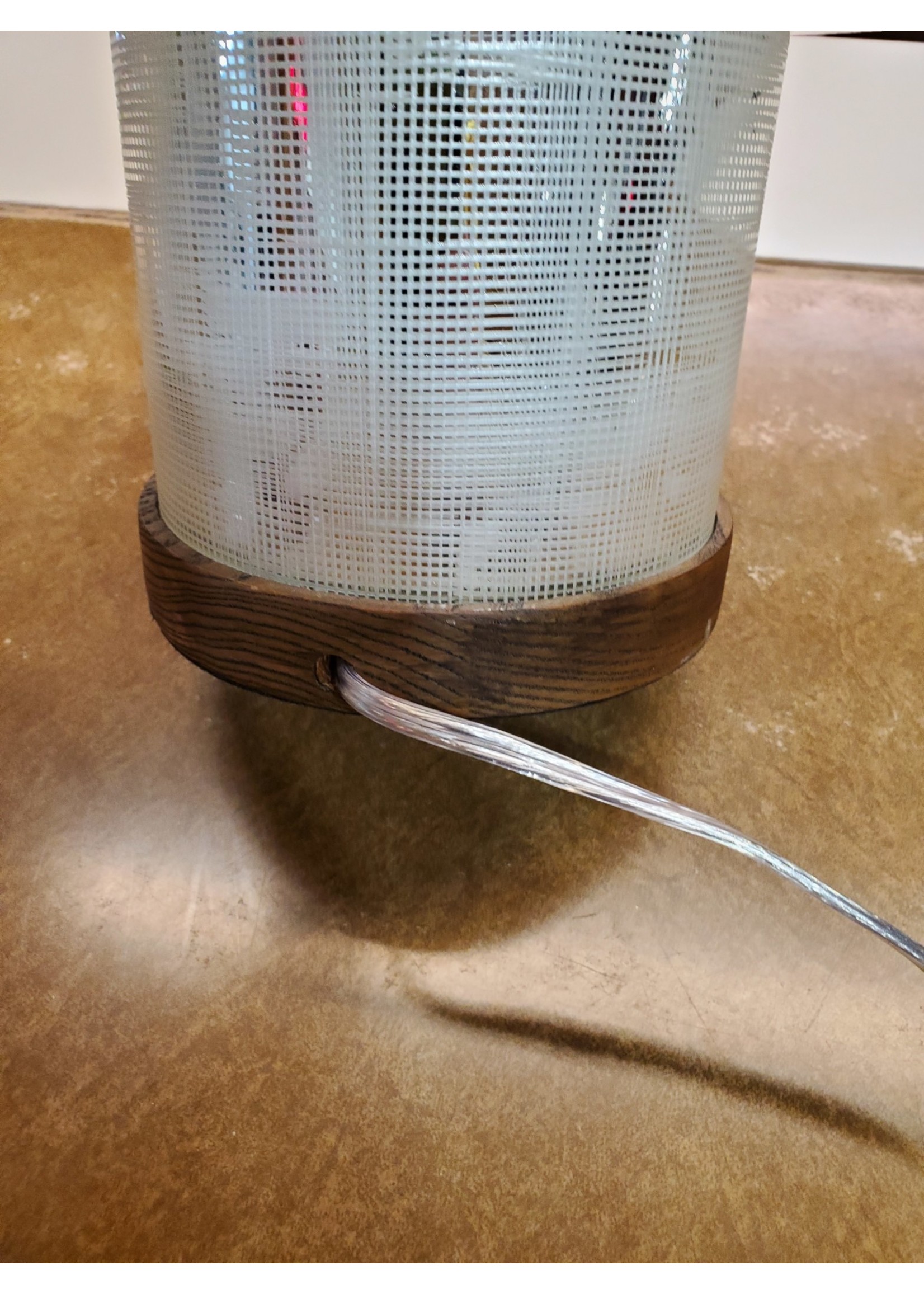 Glass Striped Lamp (Frosted Top) 19 inches