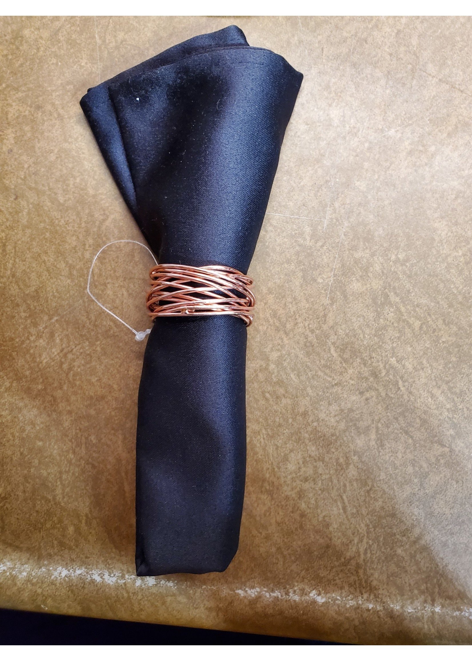 Fabric Napkin with Copper Nest Ring