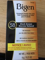 Bigen Permanent Powder Hair Color - 58 Black Brown - 0.21oz