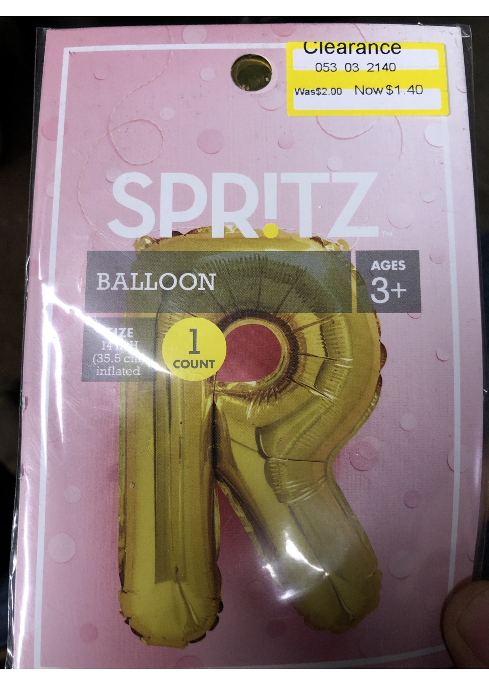 16" R Foil Balloon Gold - Spritz™