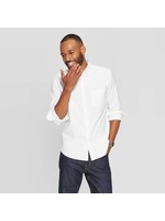Men's Standard Fit Long Sleeve Whittier Oxford Button-Down Shirt - Goodfellow & Co. White S
