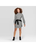Women's Long Sleeve Mock Turtleneck Sweater Dress - A New Day Heather Gray S