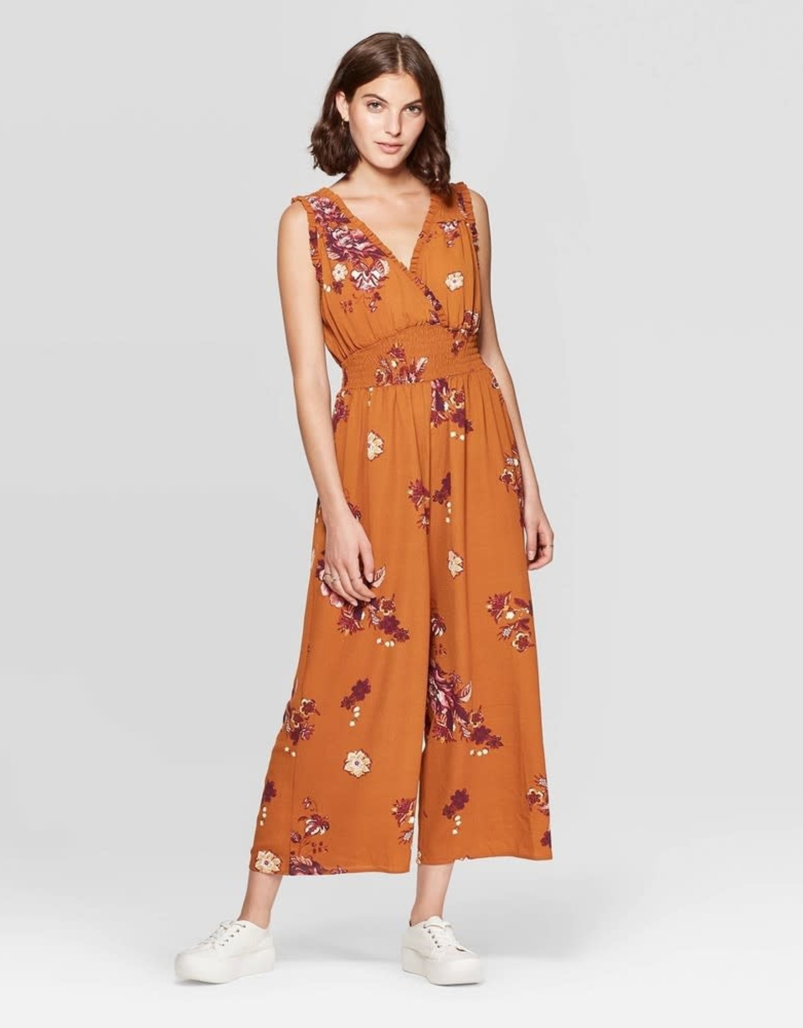 xhilaration floral jumpsuit