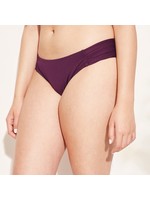 Women's Medium Coverage Tab Side Hipster Bikini Bottom - Kona Sol Royal Burgundy L
