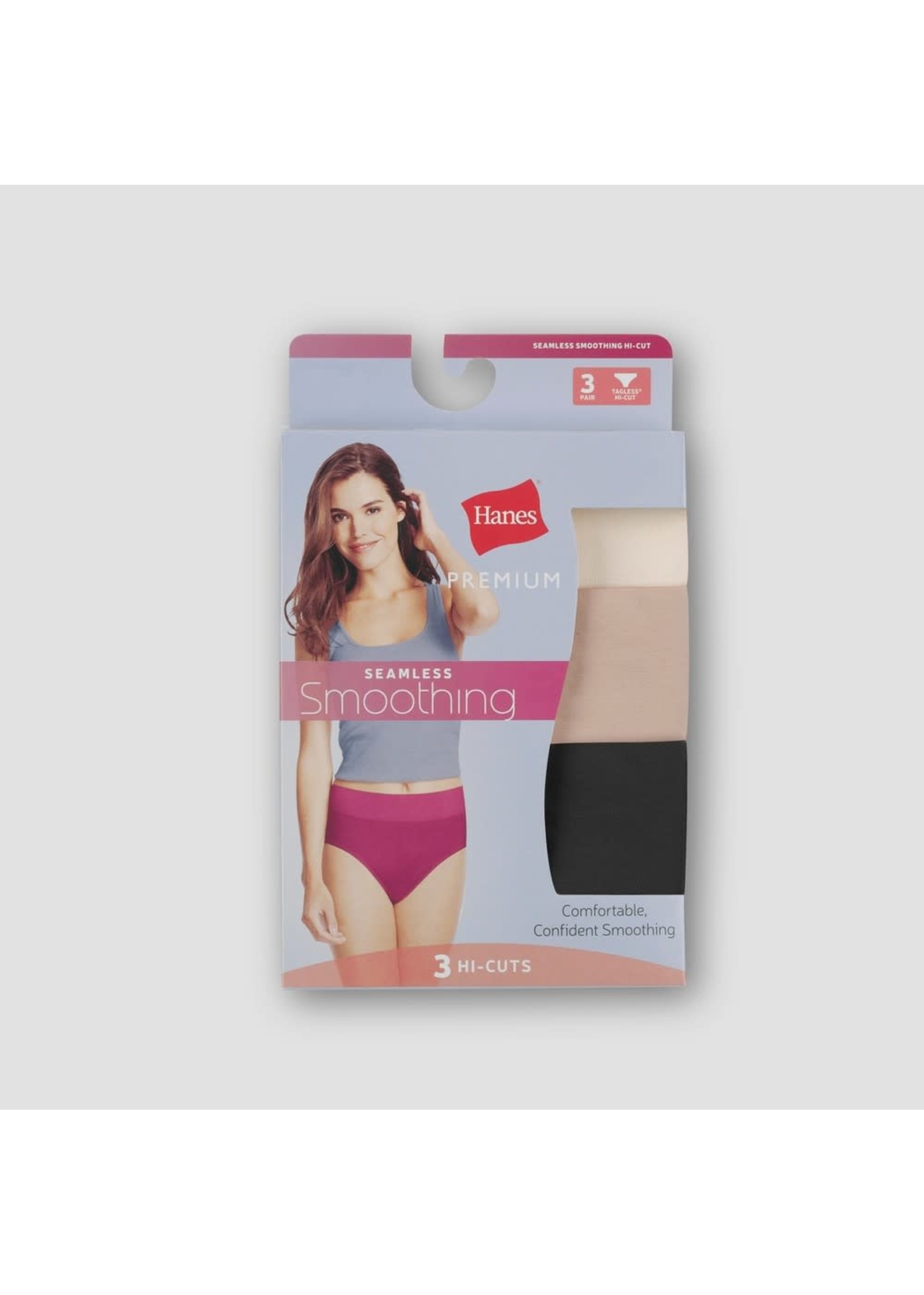 Hanes Women's 4 Pair Premium Body Toner Smoothing Hi-cuts Panties