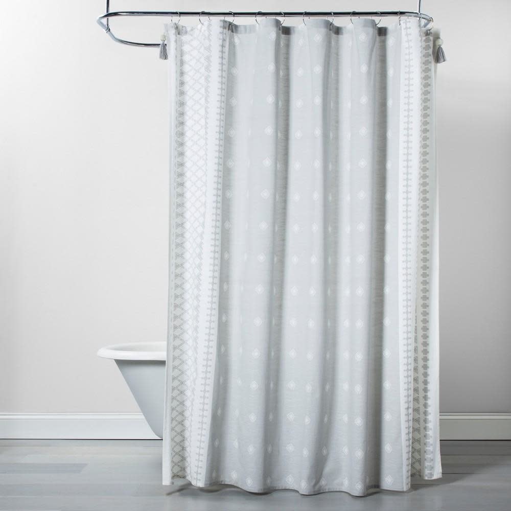 Details about   Opalhouse Shower Curtain 72x72  Standard Top Gray White Medallion Printed New 