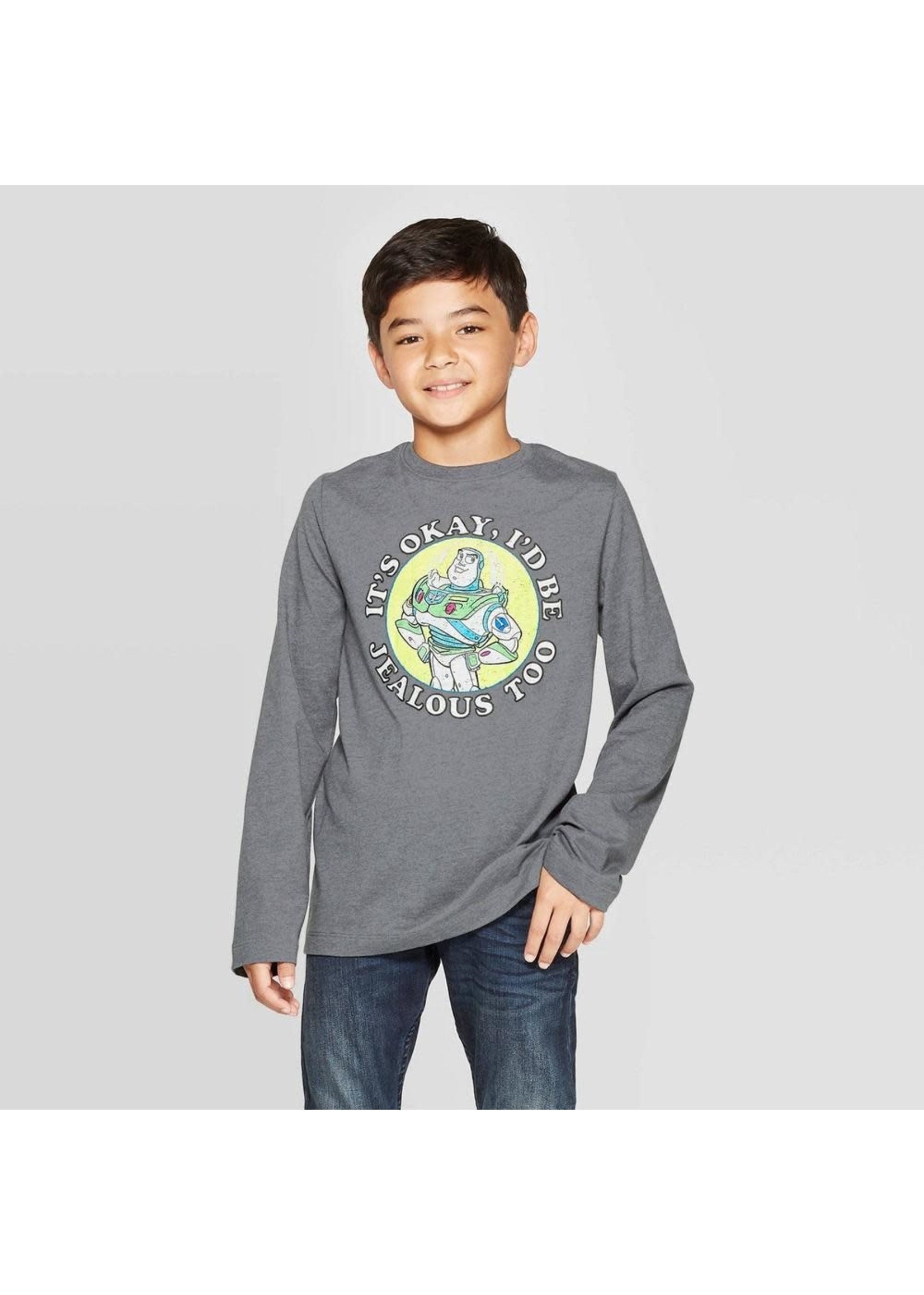 Boys' Buzz Lightyear Long Sleeve T-Shirt - Charcoal Heather L