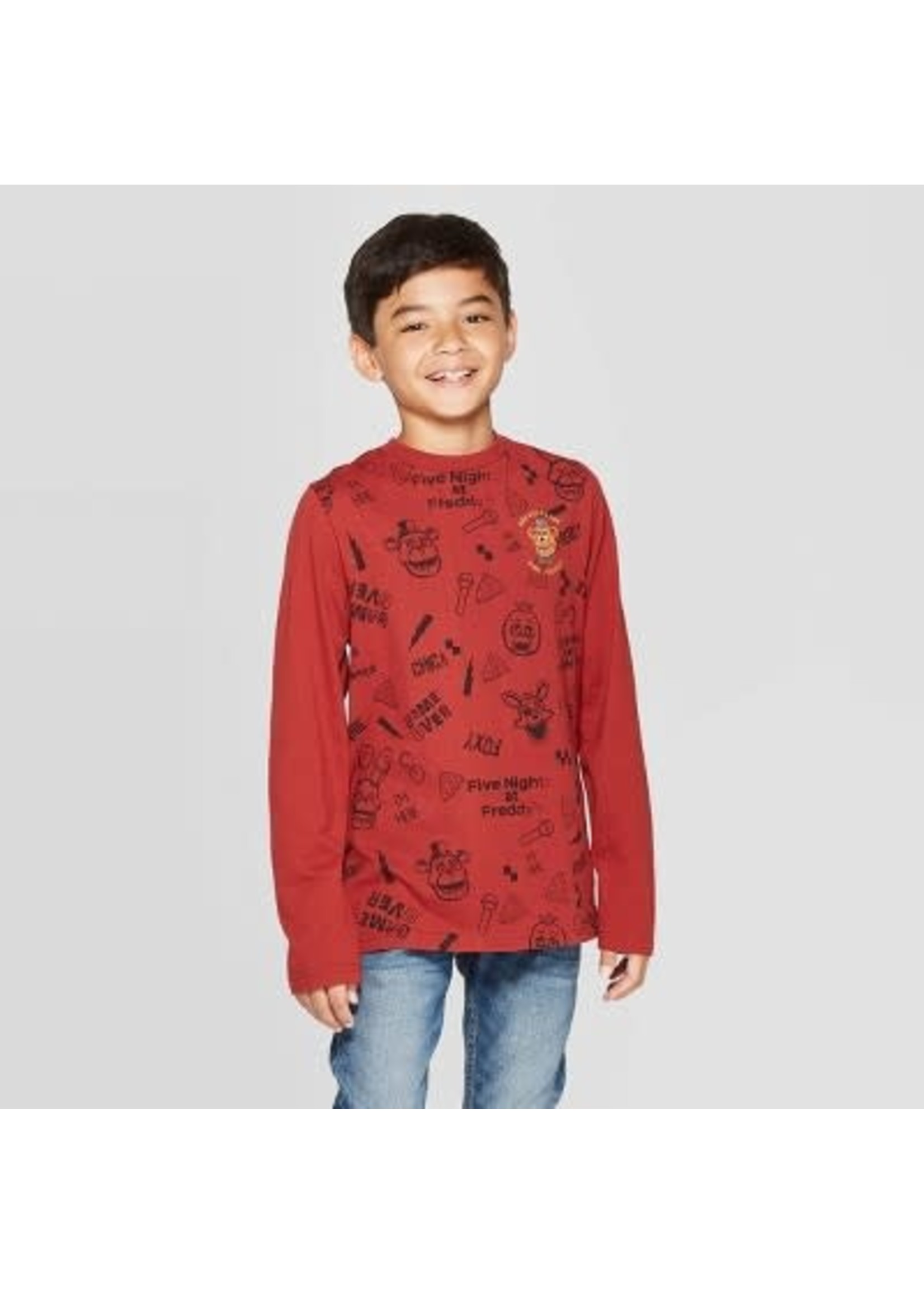 Boys' Five Nights at Freddy's Long Sleeve T-Shirt - Red XS