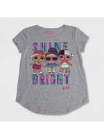 Girls' L.O.L. Surprise! Team Glitter Long Sleeve Raglan T-Shirt - Heather Gray L