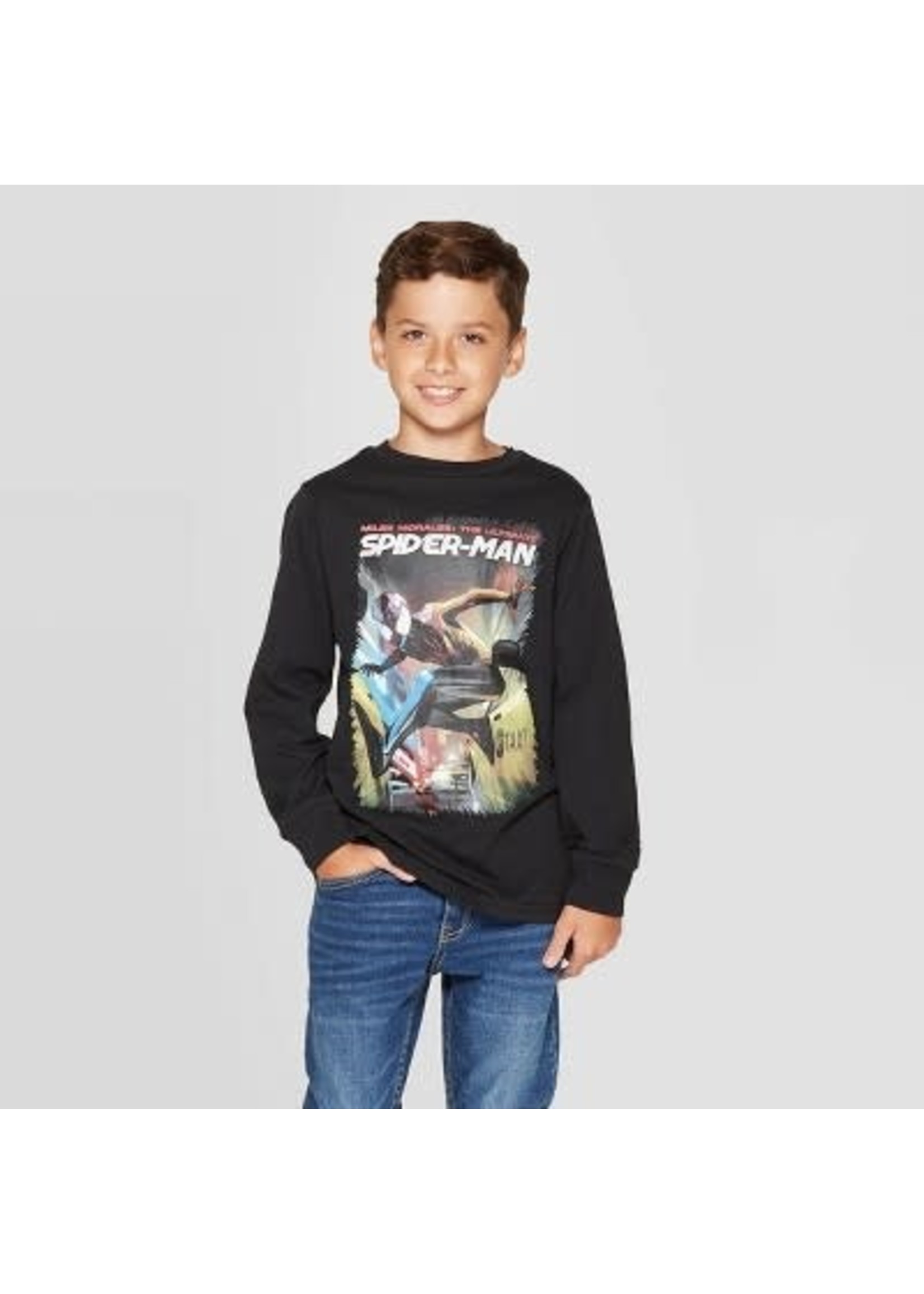 Boys' Spider-Man Long Sleeve T-Shirt - Black XS