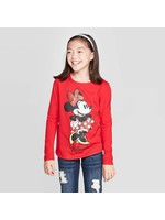 Girls' Minnie Mouse Classic Stance Long Sleeve T-Shirt - Red M