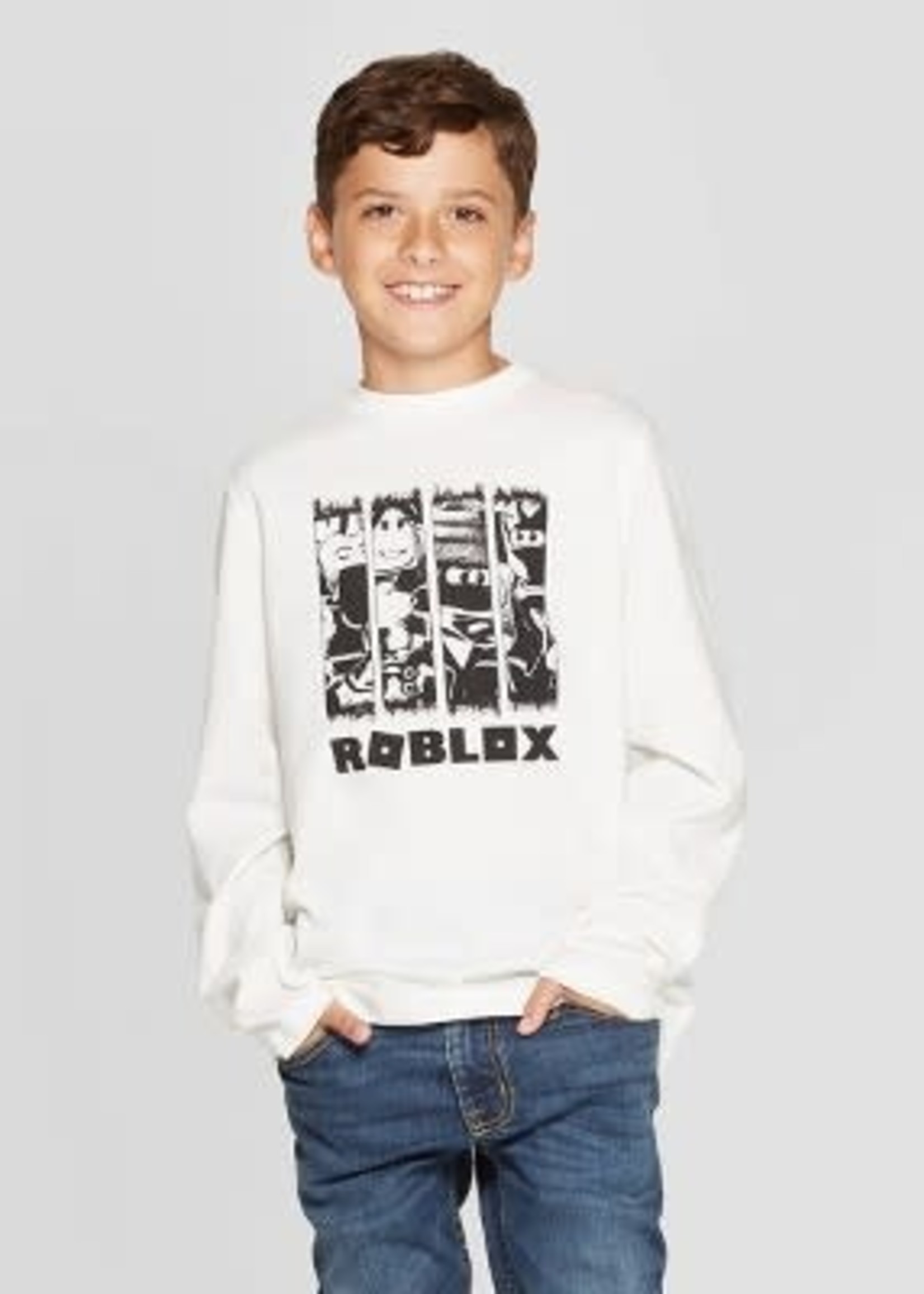 Boys Roblox Long Sleeve T Shirt White M D3 Surplus Outlet - how long for shirt robux
