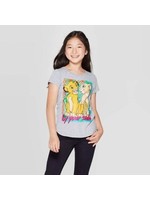 Girls' The Lion King Simba and Nala "By Your Side" Short Sleeve T-Shirt - Heather Gray S