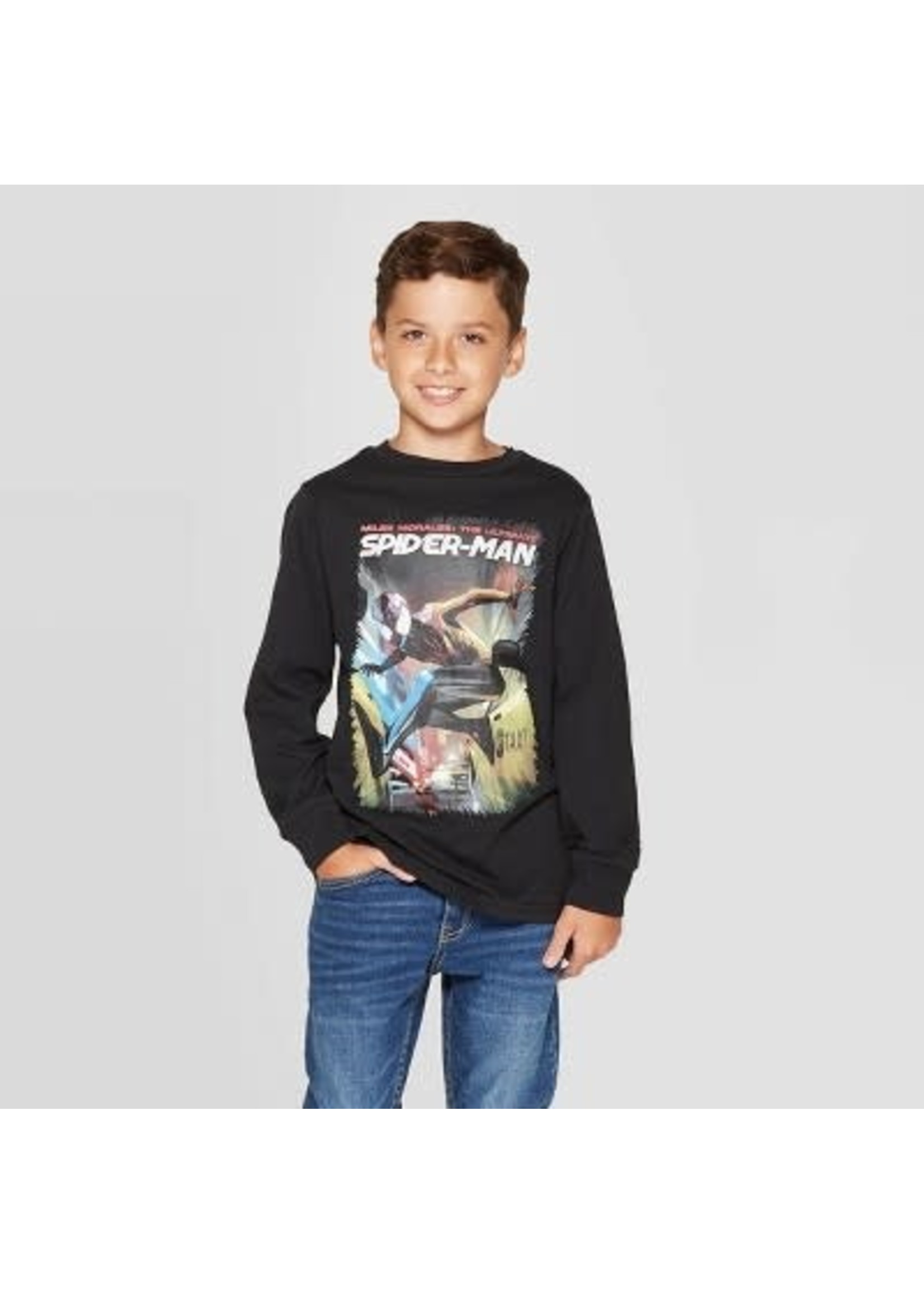 Boys' Spider-Man Long Sleeve T-Shirt - Black XL