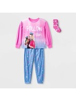 Girls' JoJo Siwa 2pc Pajama Set with Socks - Pink L