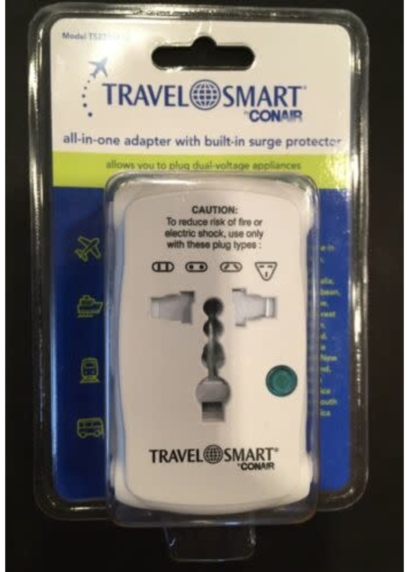 Travel Smart All-In-One Adapter w surge protector