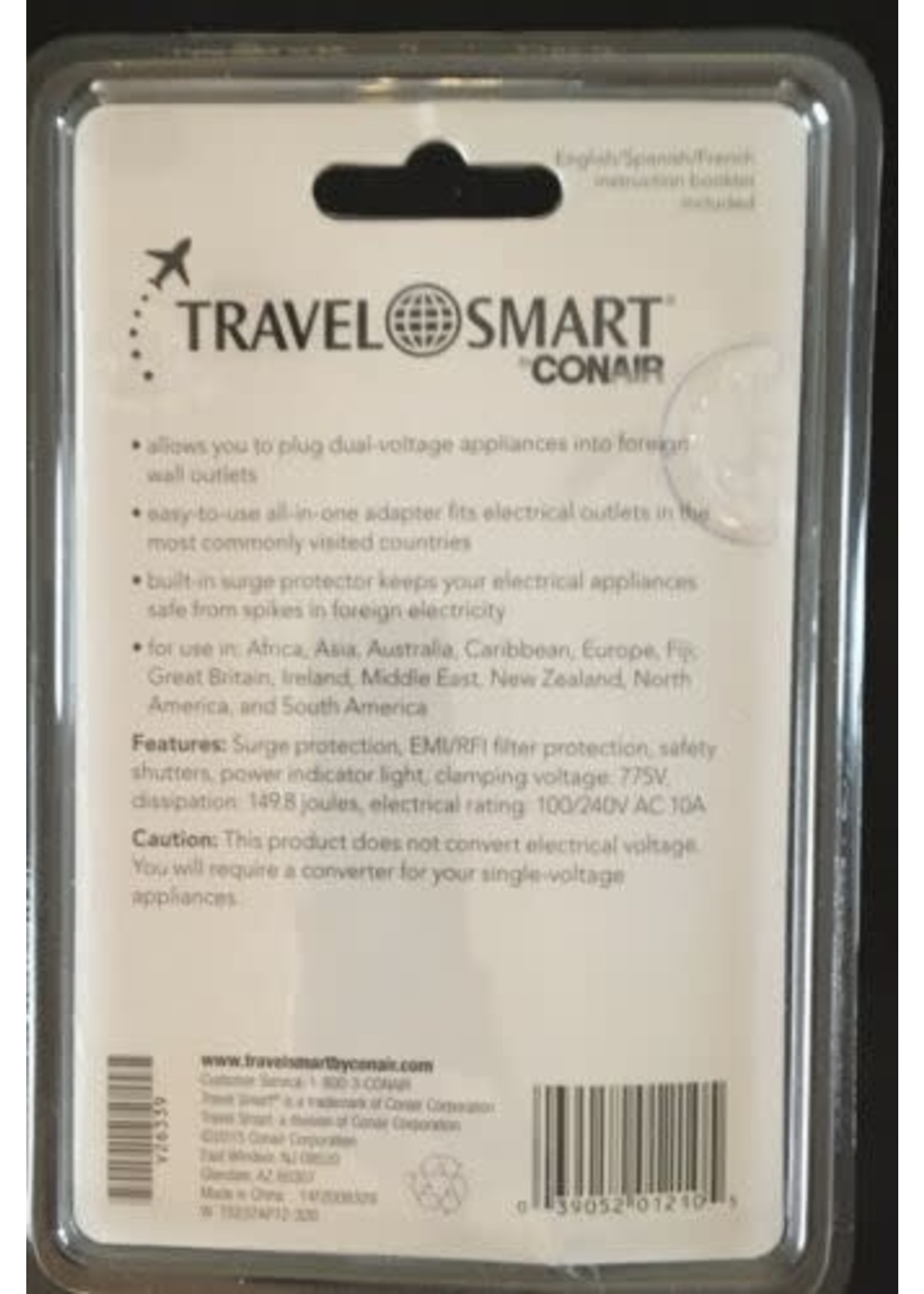 Travel Smart All-In-One Adapter w surge protector