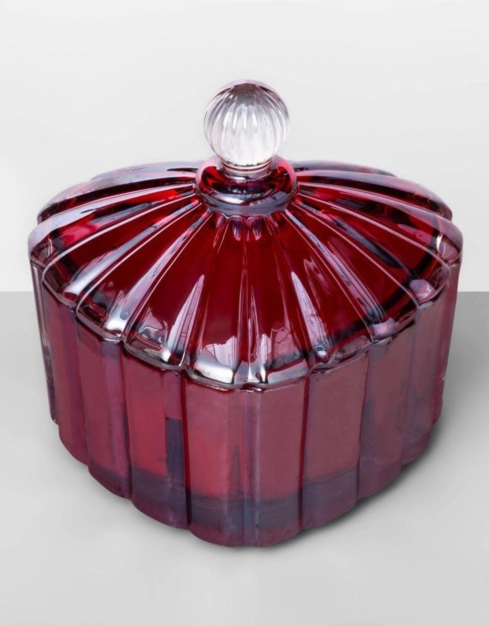 3oz Etched Glass Heart Jar Candle with Knob Velvet Petals Opalhouse