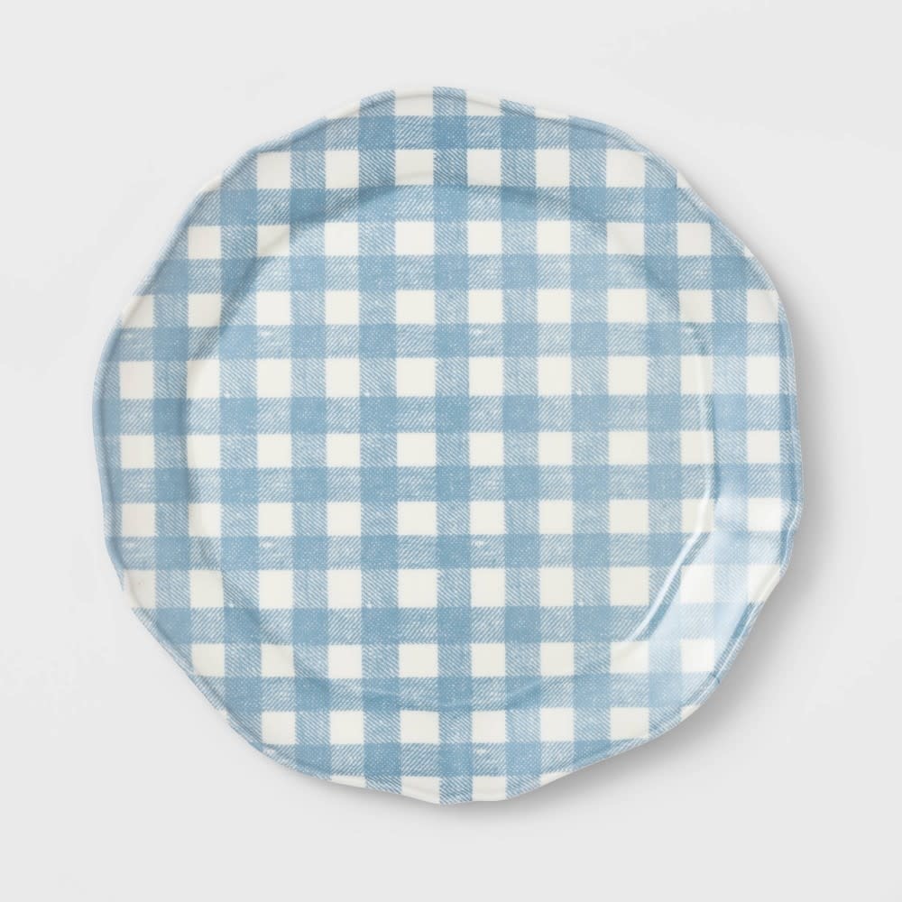 11 Melamine Gingham Dinner Plate Blue Thresholdâ D3 Surplus Outlet