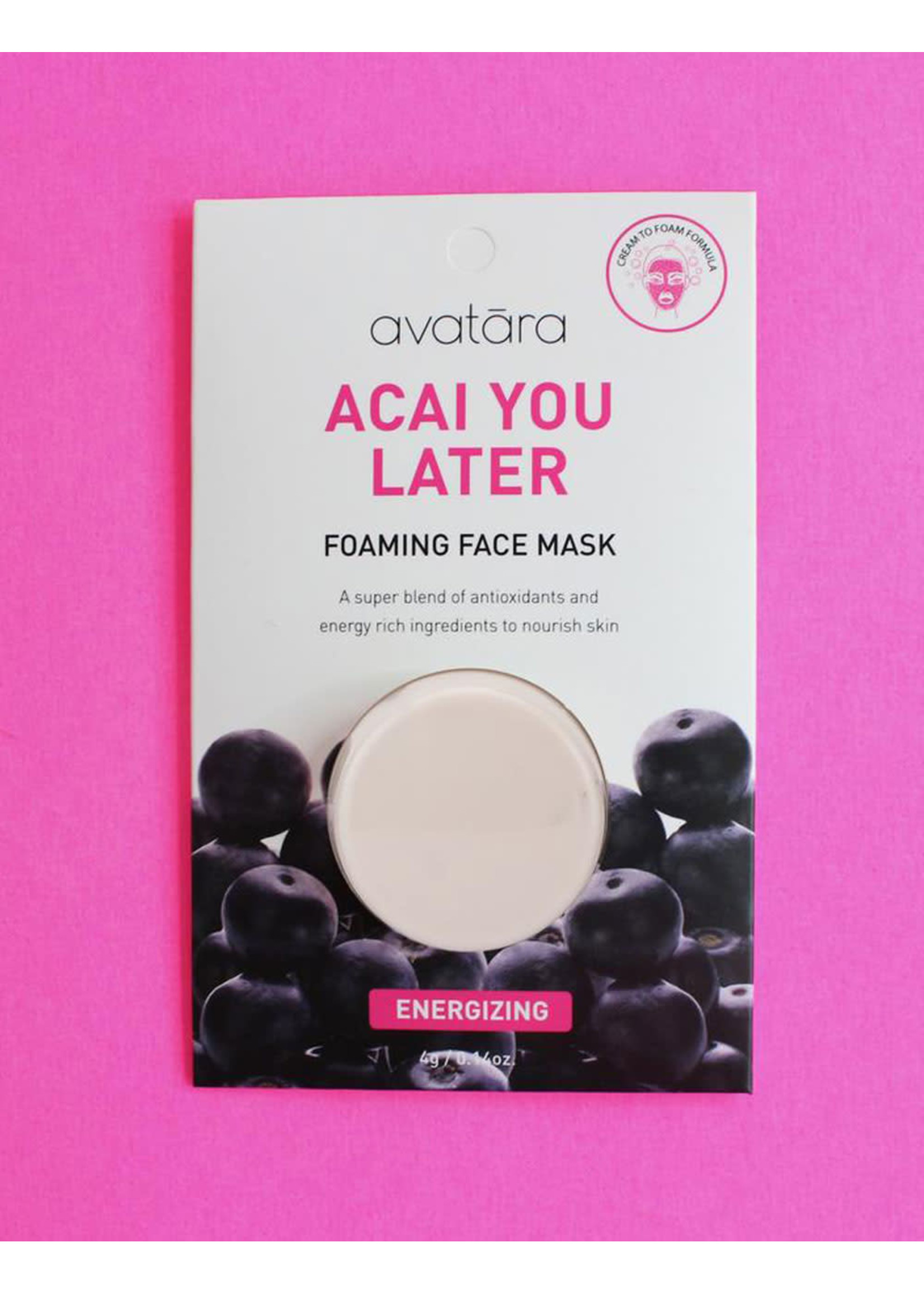 Avatara Acai You Later Foaming Face Mask - 0.14oz