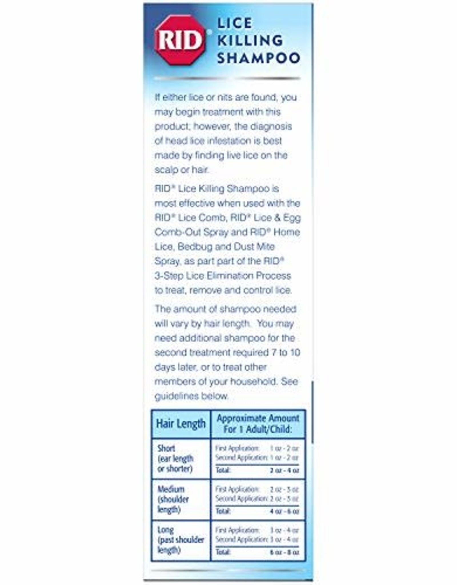 RID Lice Killing Shampoo Treatment - 8 oz. - D3 Surplus Outlet