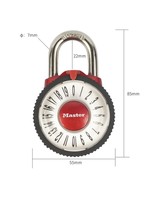 Master Lock 22mm Wide Magnification Combination Dial Padlock - Red