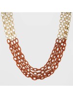 Mixed Chain and Threaded Link Layer Frontal Necklace - A New Dayâ„¢ Rust
