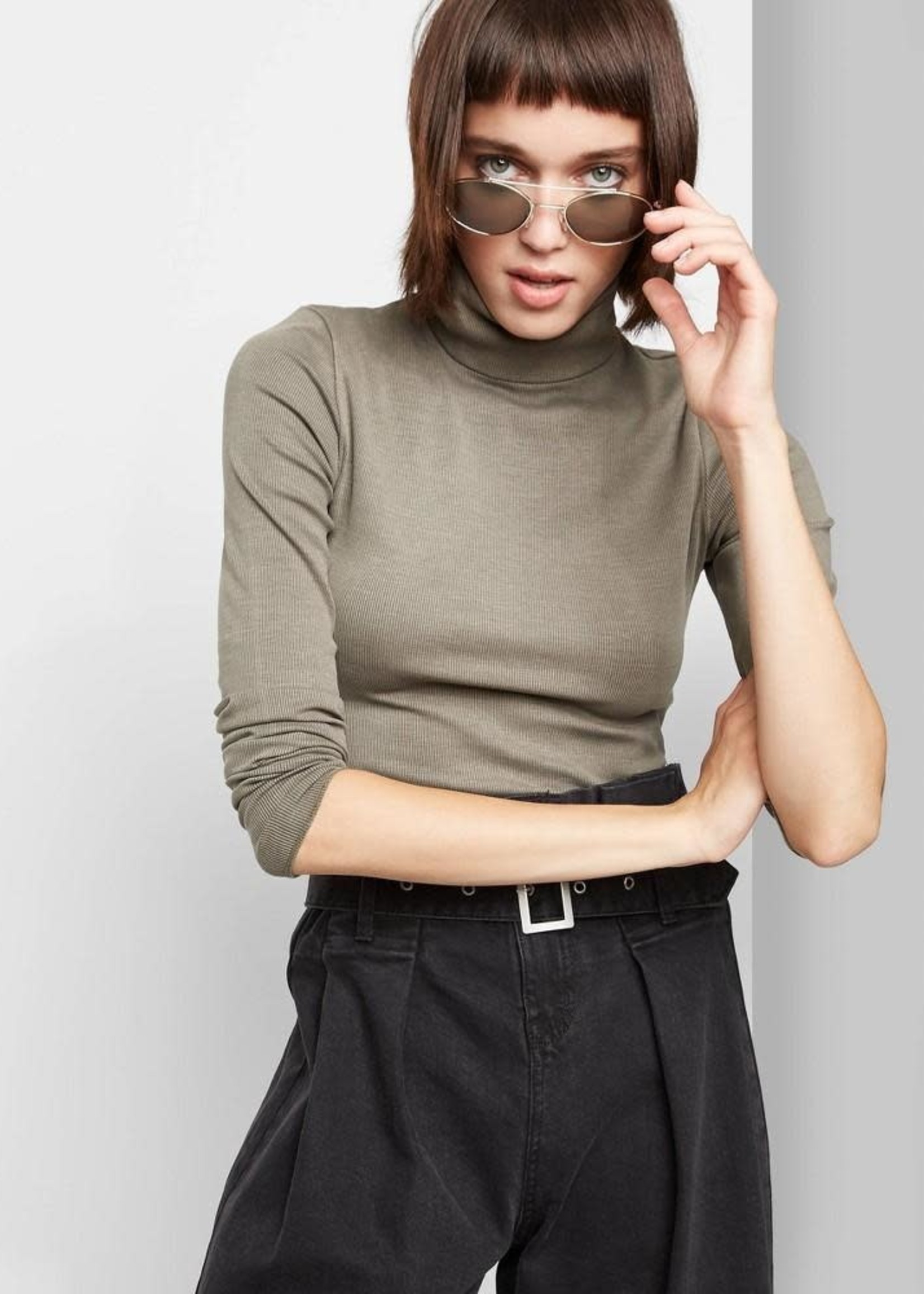 mock turtleneck long sleeve t shirts women's