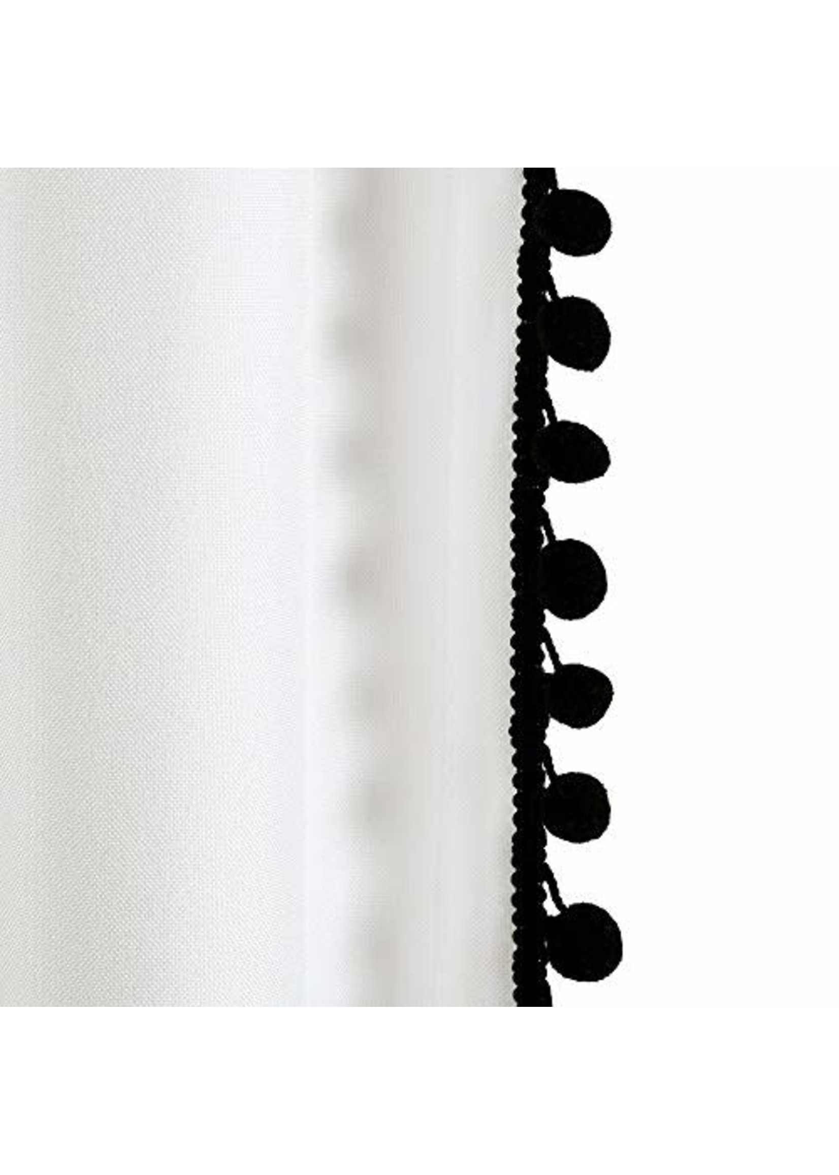 50"x63" Pom Pom Window Curtain Panel Black - Lush Décor
