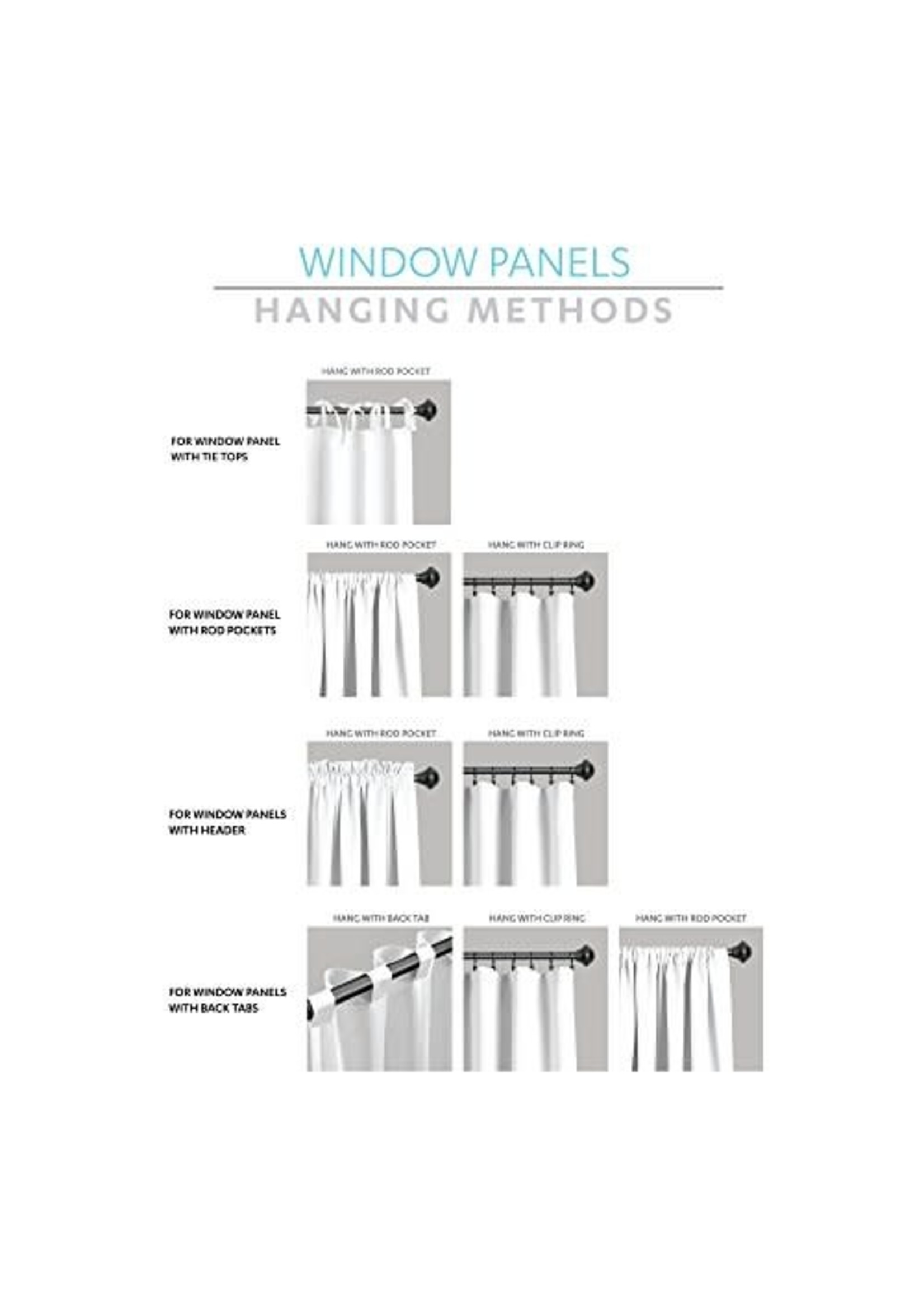 50"x63" Pom Pom Window Curtain Panel Black - Lush Décor