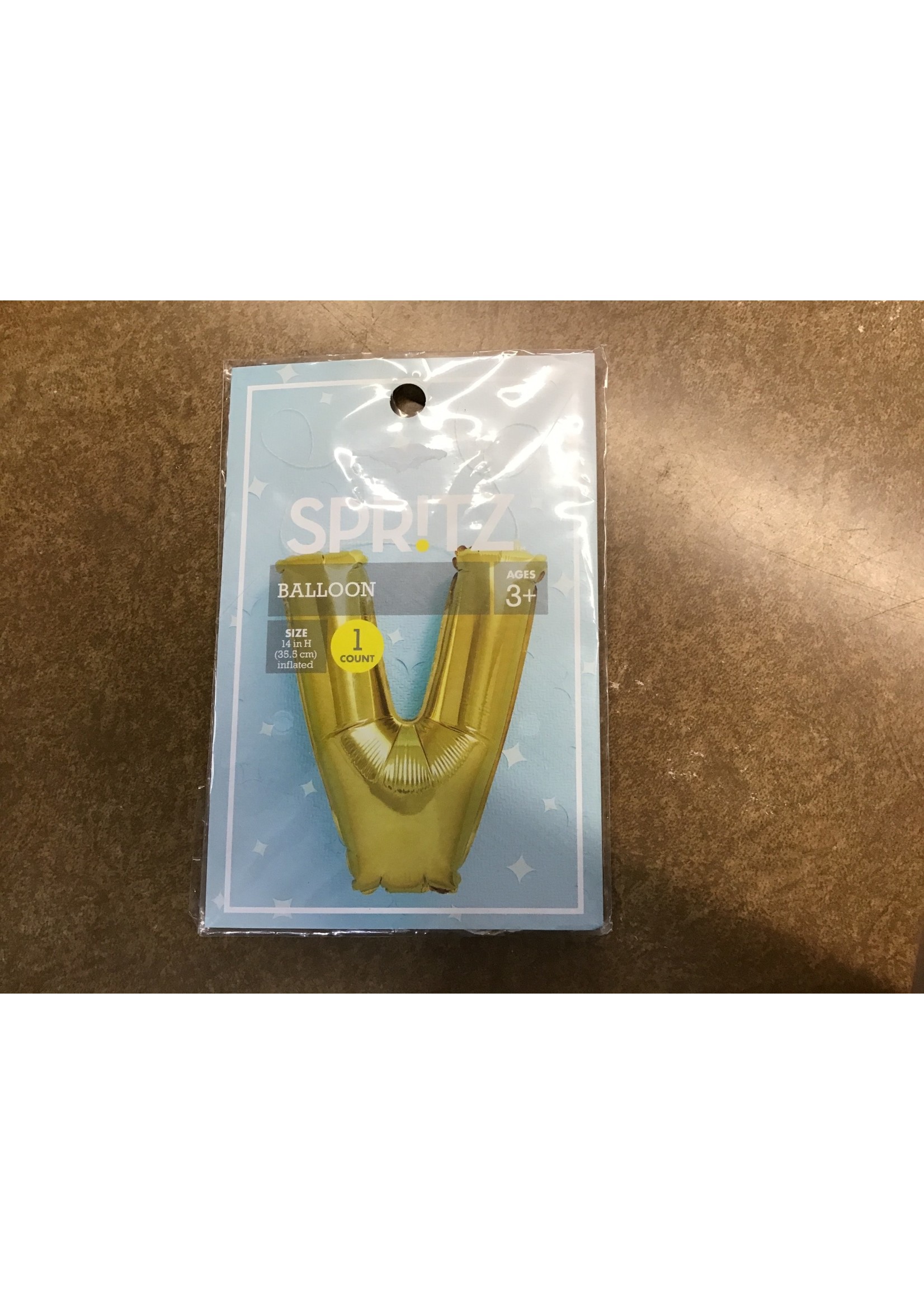 16" V Foil Balloon Gold - Spritz