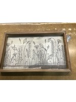 20 x 12.5 inch Floral Print Wood and Linen Wall Dcor - Foreside Home & Garden