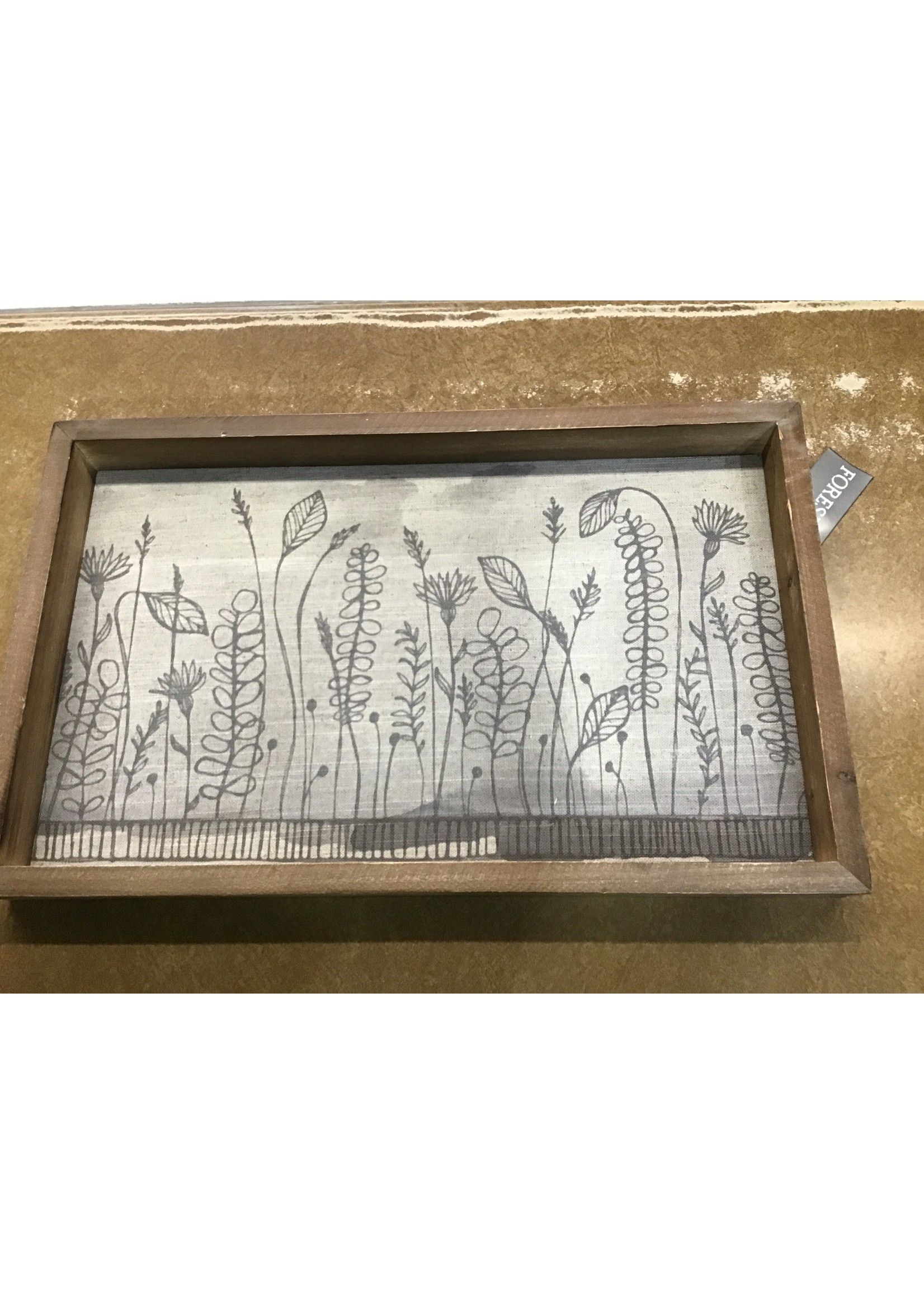 20 x 12.5 inch Floral Print Wood and Linen Wall Dcor - Foreside Home & Garden