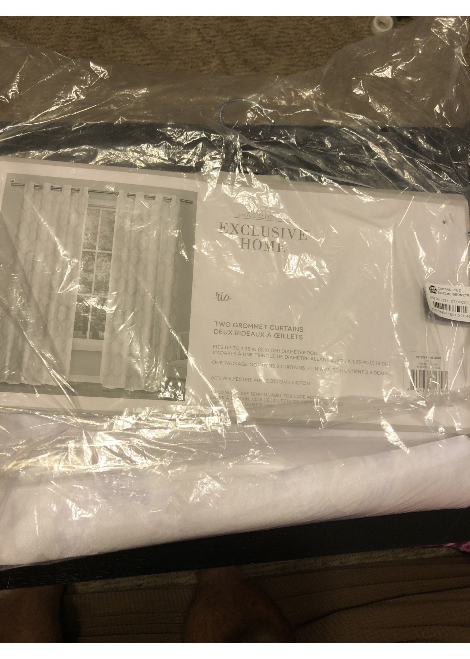 Set of 2 96"x54" Rio Sheer Window Curtain Panel White - Exclusive Home