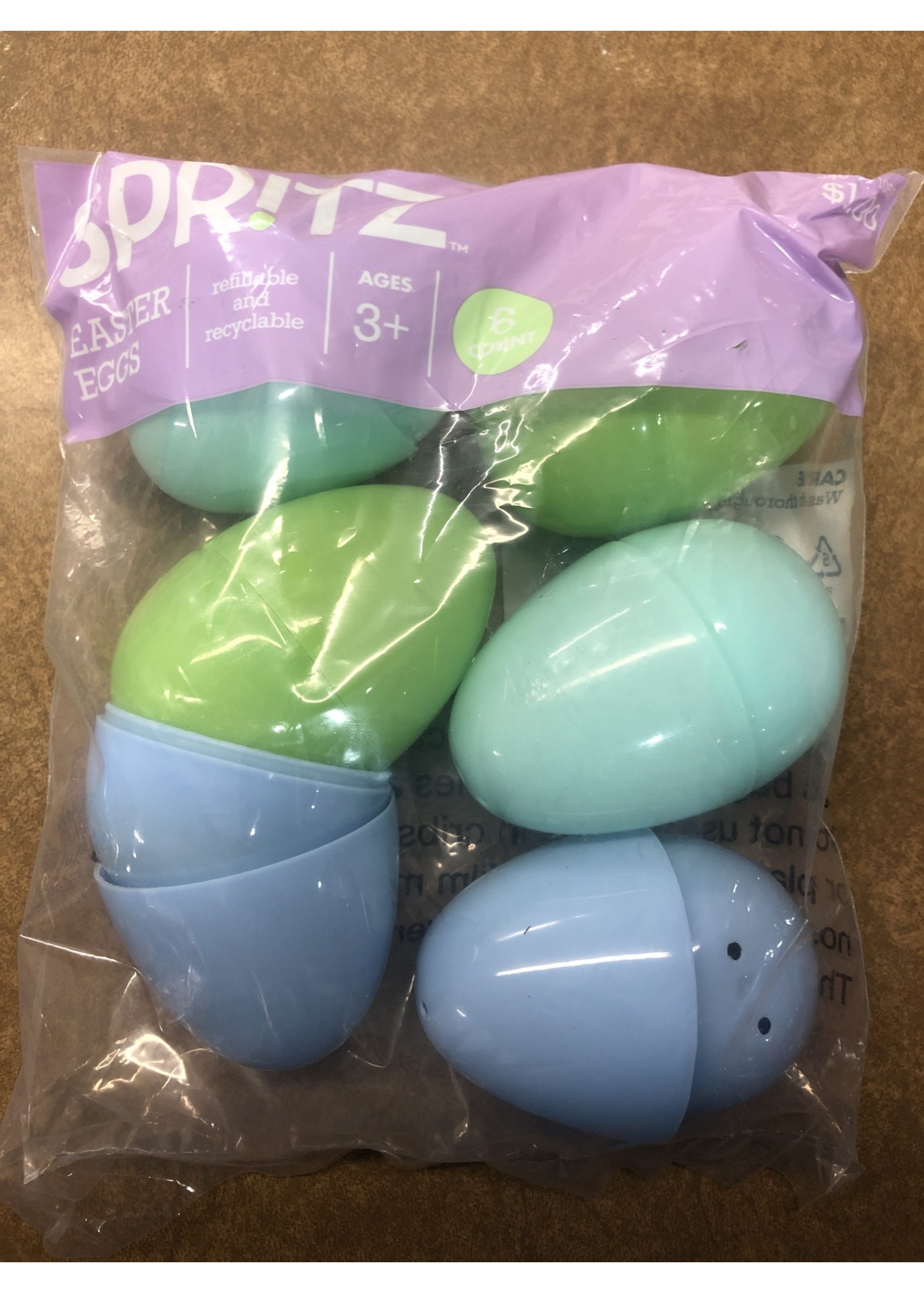6ct Easter  Plastic Fillable Eggs Cool Turquoise/Blue - Spritz™
