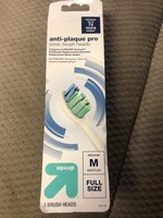 Anti-Plaque Pro Sonic Brush Heads - 3ct - Up&Up™ (Fits Up&Up™ rechargeable toothbrush and more) M bristle *open package