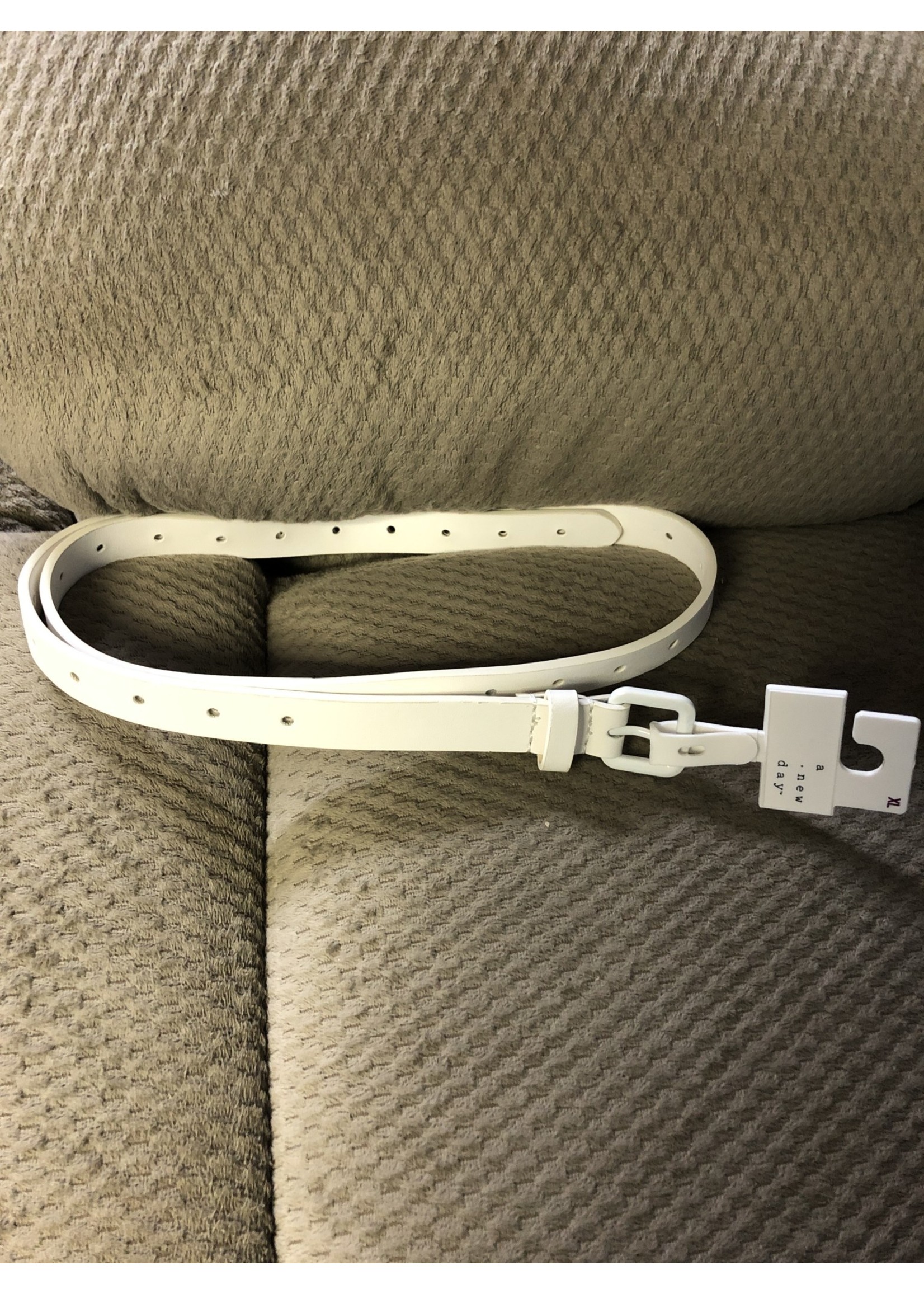 Women's Laser Cut Belt with Matching Buckle - A New Day™ White XL