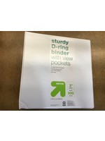 2" 3 Ring Binder Clear View White - Up&Up™  *dented corners