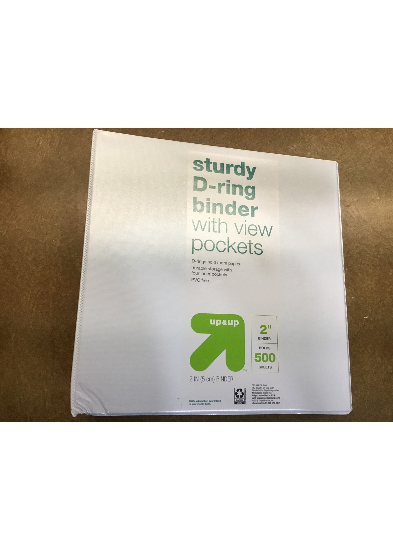 2" 3 Ring Binder Clear View White - Up&Up™  *dented corners